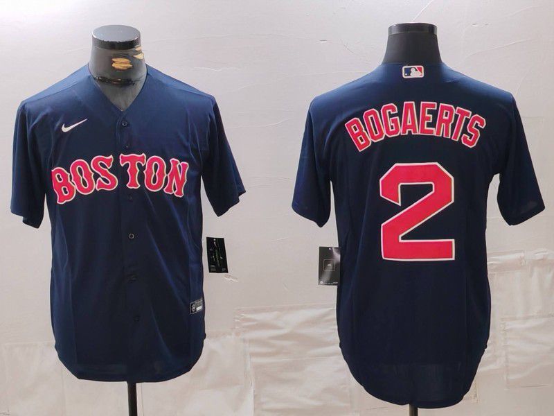 Men Boston Red Sox 2 Bogaerts Drak Blue Game 2025 Nike MLB Jersey style 1